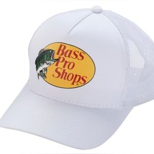 Bass Pro Shops Hat New White Mesh Cap SnapBack.